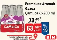 ÇAMLICA FRAMBUAZ AROMALI GAZOZ 6X200 ML ÇAMLICA FRAMBUAZ AROMALI GAZOZ 6X200 ML
